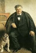 Michael Ancher carl locher med sin hund tiger oil painting picture wholesale